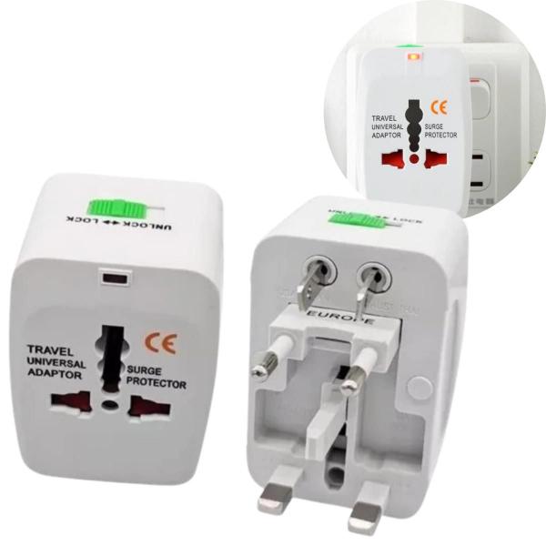 Imagem de Kit 2 Adaptador Tomada Universal Para Viagem Internacional 110V/220V