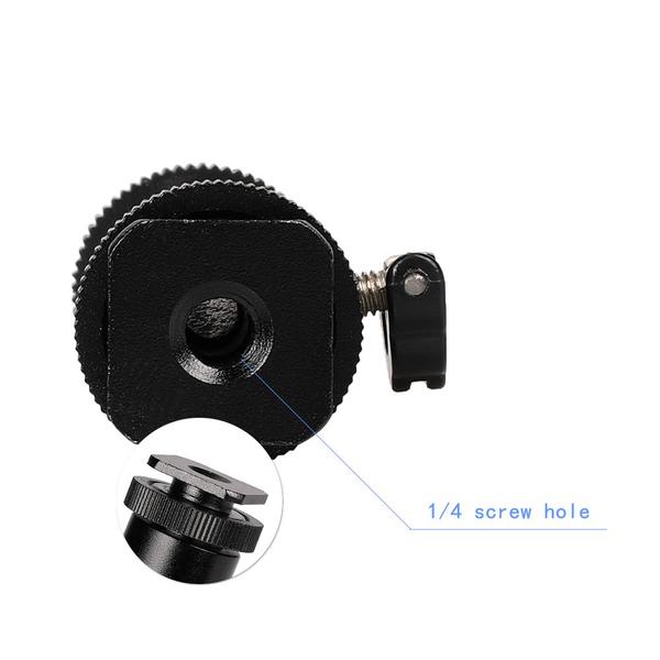 Imagem de Kit 2 Adaptadores Ballhead Tripé Ring Light Pedestal Sapata 1/4 Articulado