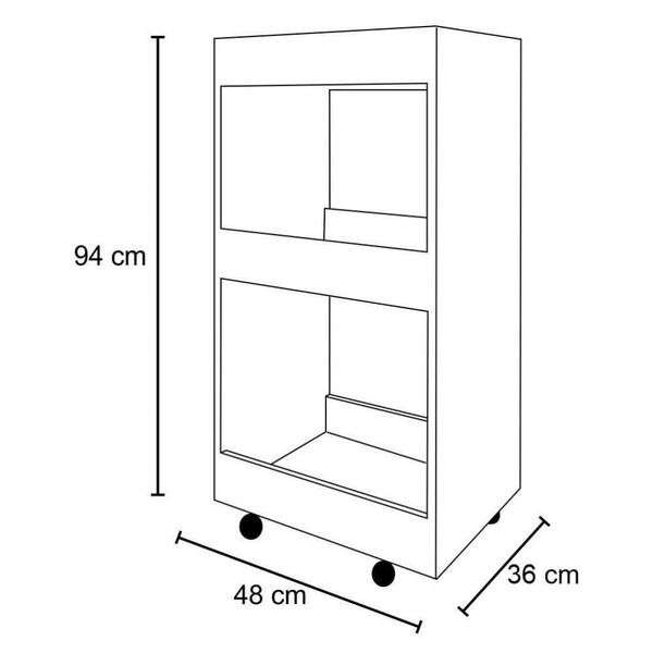 Imagem de Kit 2 Adegas Multiuso Com Rodízios L03 Seul Mpozenato Preto