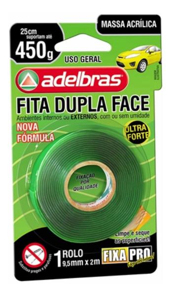 Imagem de KIT 2 Adesivo Dupla Face Profissional Transparente Uso Gera