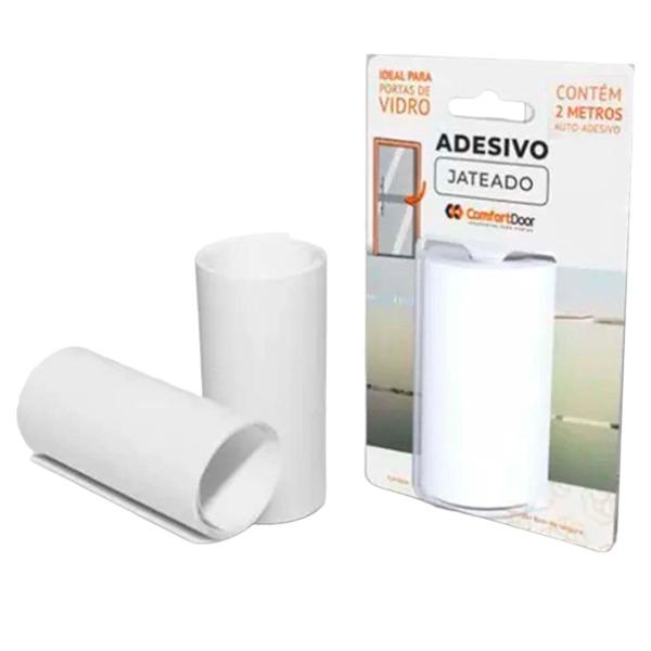 Imagem de Kit 2 Adesivo Jateado Branco Para Vidros Porta Janela 2mt