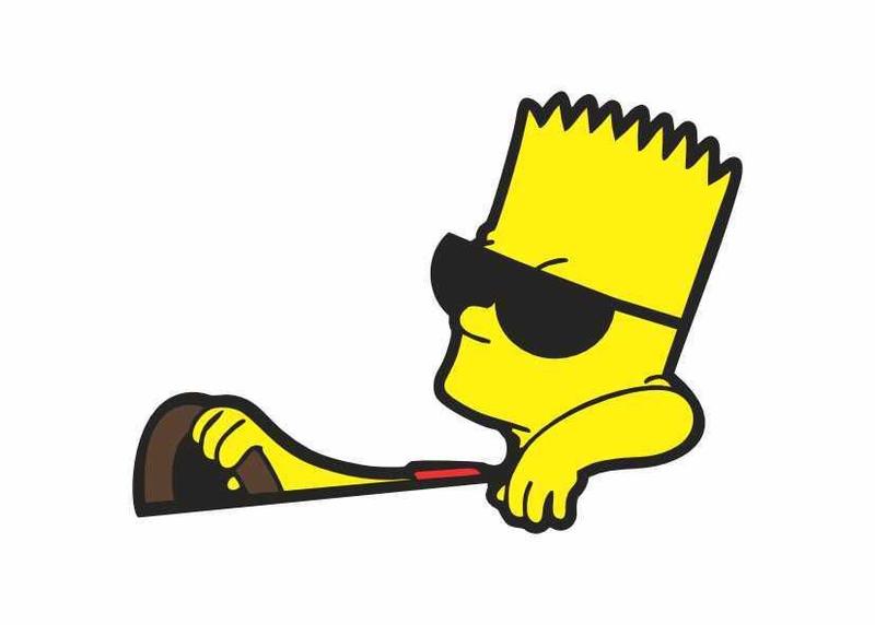 Imagem de Kit 2 Adesivos Bart Simpson Dirigindo Carona Carro Caminhao