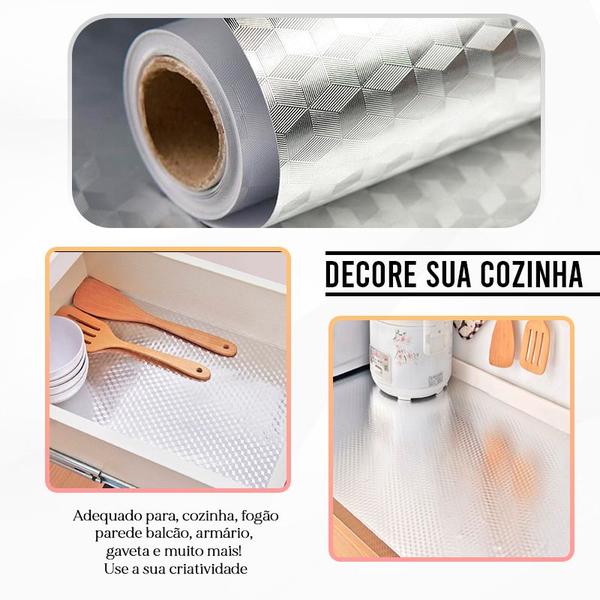 Imagem de Kit 2 Adesivos Decorativo Aluminio Impermeável 40cmx5m