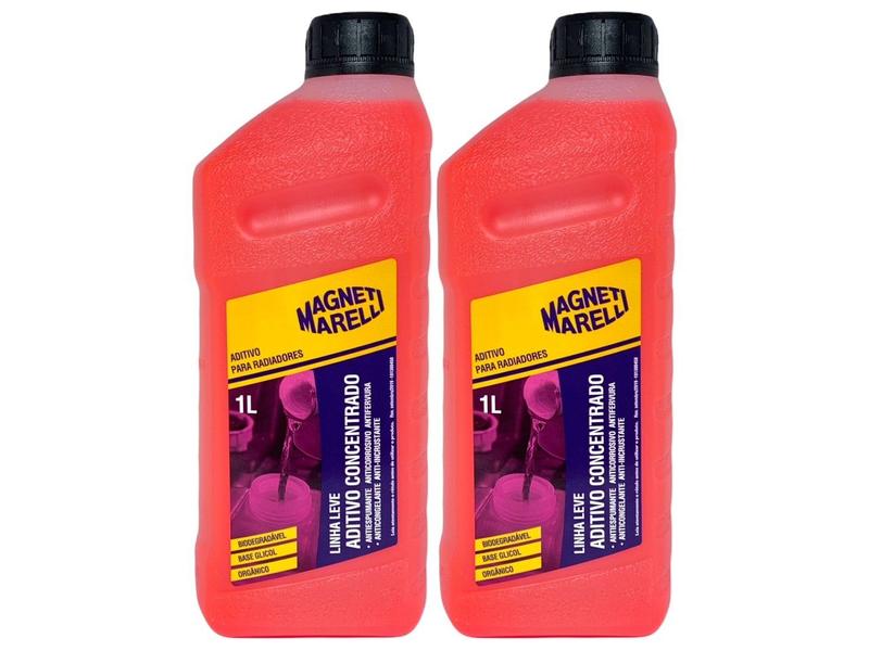 Imagem de Kit 2 Aditivo para Radiadores Concentrado Magneti Marelli  Rosa - 1 Litro