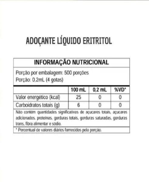 kit 2 Adoçante Eritritol Natural Liquido 100ml - absolut Imagem de kit 2 Adoçante Eritritol Natural Liquido 100ml