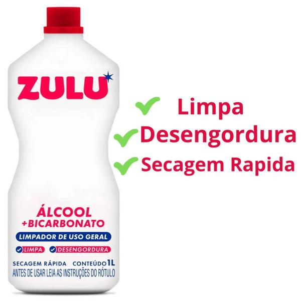 Imagem de Kit 2 Alcool de Limpeza Com Bicarbonato Limpa e Desengordura1 Litro Cada-