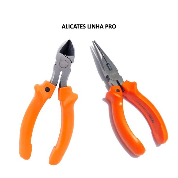 Imagem de Kit 2 Alicates Linha PRO Corte Diag 6" e Bico Meia Cana 6"