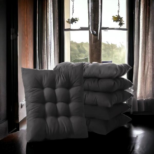 Imagem de Kit 2 Almofadas Assento Sofá Cadeira Futton Design Liso Sofisticado Resistente