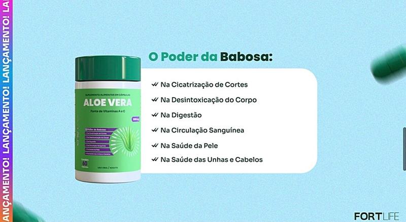 Imagem de Kit 2  Aloe Vera Fonte De Vitaminas A E C 60 Caps - Fortlife