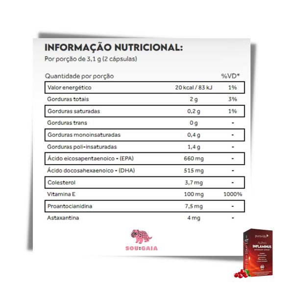 Imagem de Kit 2 Alpha Inflaminus Antioxidante Astaxantina Epa Puravida