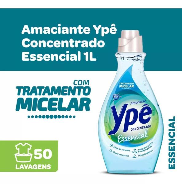 Imagem de Kit 2 Amaciante Concentrado Ypê Essencial 1L Durador