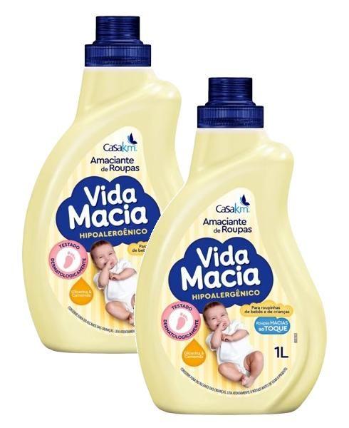 Imagem de kit 2 Amaciante Diluido Vida Macia Glicerina e Camomlla 1l