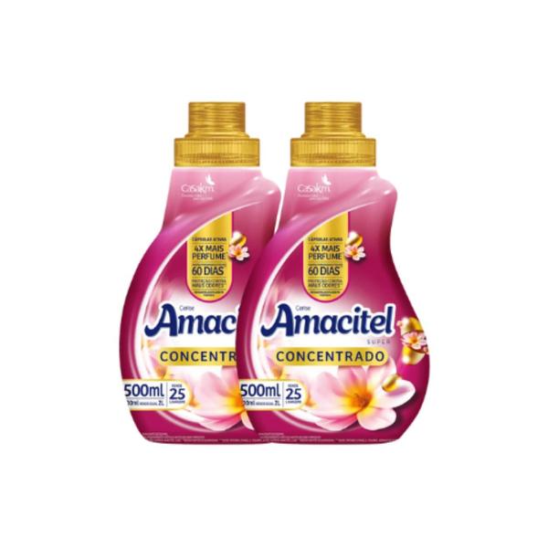 Imagem de Kit 2 Amaciante Roupas Concentrado Amacitel Cheiroso 500ml