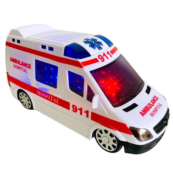 Imagem de Kit 2 Ambulância Brinquedo Infantil Luzes Sirene Bate Volta