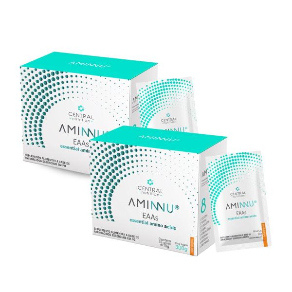 Imagem de Kit 2 Aminnu EAAs  Aminoácidos 30 Sachês 10g Central Nutrition