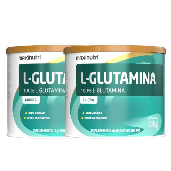 Imagem de Kit 2 Aminoácido L-Glutamina 300g 100% Pura Maxinutri