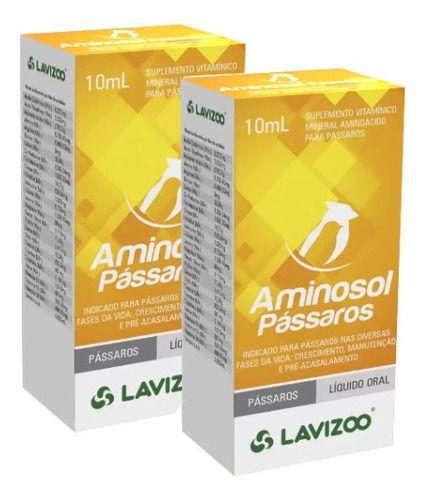 Imagem de Kit 2 Aminosol Suplemento Para Passaros 10ml - Lavizoo