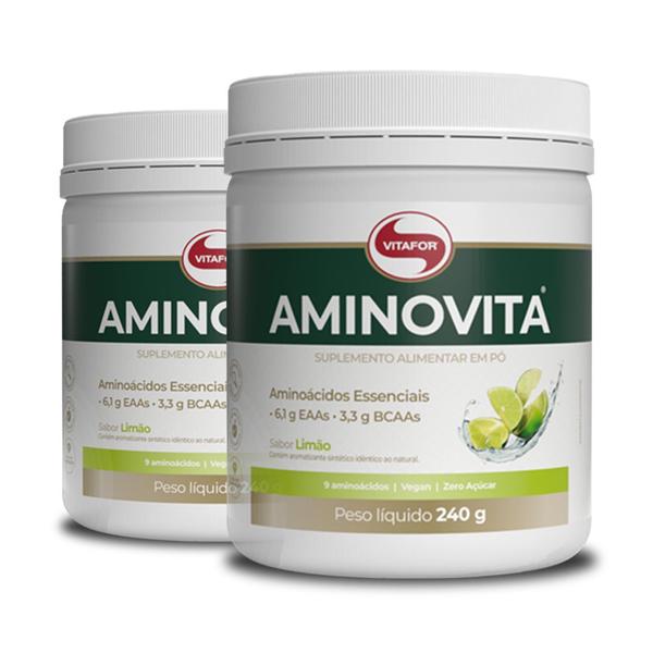 Imagem de Kit 2  Aminovita Vegano Limão Vitafor 240g