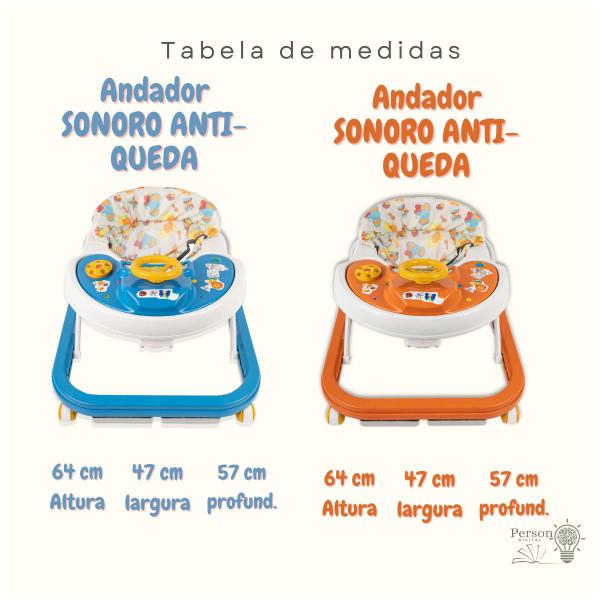 Imagem de Kit 2 Andador Antiqueda Bebê Infantil Ergonômico Sonoro Seguro