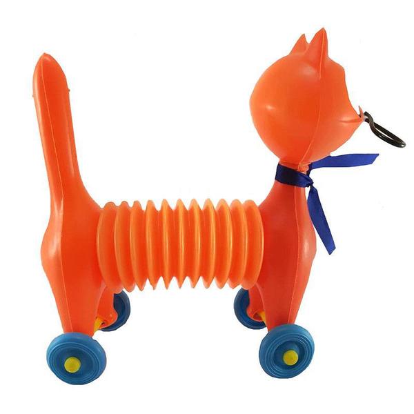 Imagem de Kit 2 Animal de Brinquedo Gato Chorão Sanfonado Com Som Laranja