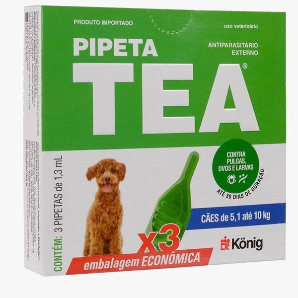 Imagem de Kit 2 AntiPulga Pipeta Tea Cães 5,1 Kg Á 10kg KIT C/3 Pipeta