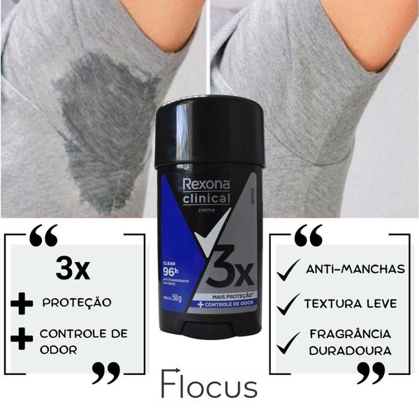 Imagem de Kit 2 Antitranspirante Rexona Clinical Men Creme 58 G Anti Manchas