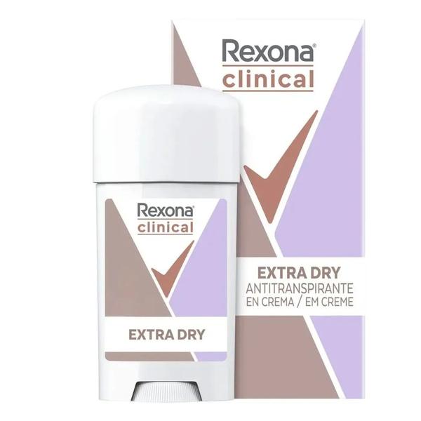 Imagem de Kit 2 Antitranspirantes Creme Rexona Clinical ExtraDry 58g