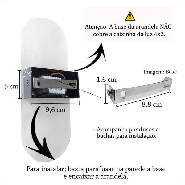 Imagem de Kit 2 Arandela Interna Prata Acrilico Jateado Banheiro Lup93