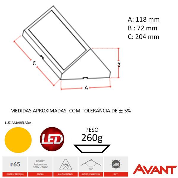 Imagem de Kit 2 Arandela Parede Externa 12W Scalenus Branco Quente 2700K