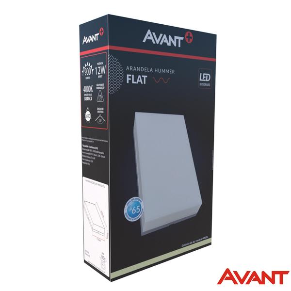 Imagem de Kit 2 Arandela Parede Externa Flat 12W Branco Neutro 4000K IP65