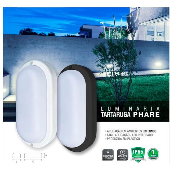 Imagem de Kit 2 Arandela Tartaruga Phare LED 12W 6500k Branco