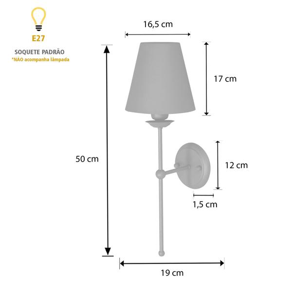 Imagem de Kit 2 Arandelas Luminária Parede Tocheiro Cúpula Metal Preto