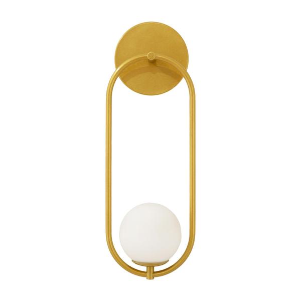 Imagem de Kit 2 Arandelas Parede Oval Globo Vidro Quarto Sala Dourado