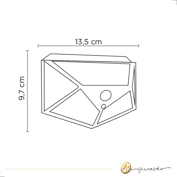 Imagem de Kit 2 Arandelas Solar 100 LED Com Sensor De Presença IP65 6500K