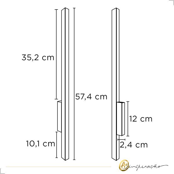 Imagem de Kit 2 Arandelas Style Modelo Novo 3000K LED 8,5W 823/60