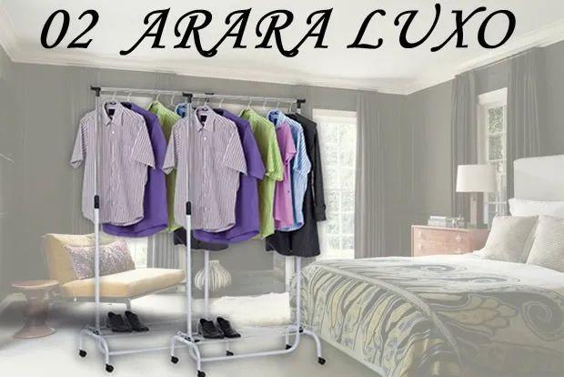 Imagem de Kit 2 Arara Roupas Com Grade E Portátil - Compre Já