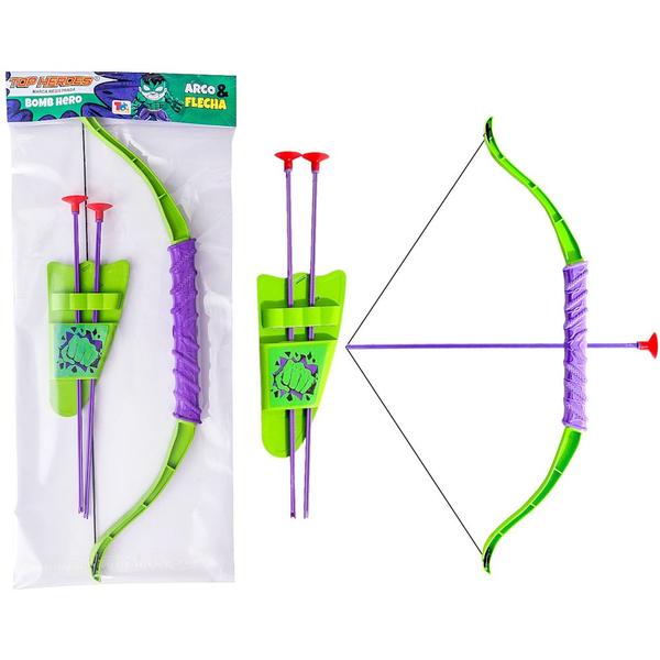 Kit 2 Arco e Flecha com Ventosa de Brinquedo Huk Verde Toy Master - Master Toy Imagem de Kit 2 Arco e Flecha com Ventosa de Brinquedo Huk Verde Toy Master