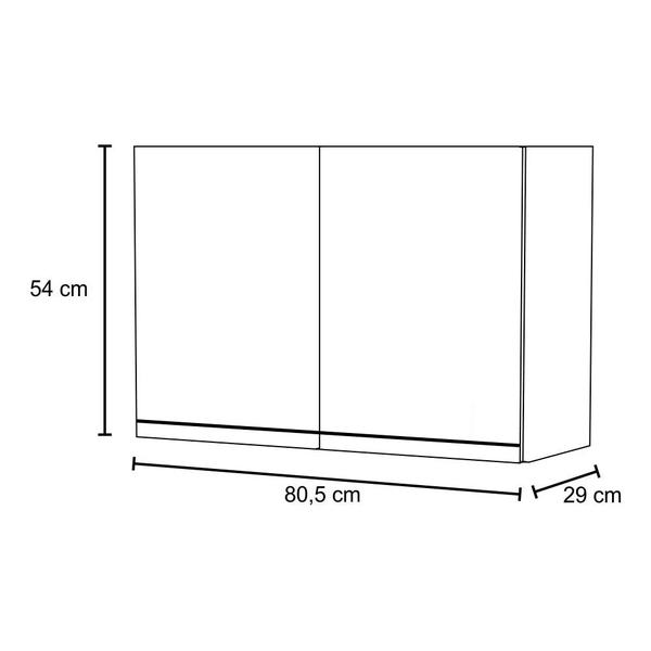 Imagem de Kit 2 Armários Aéreo de Cozinha Lavanderia 02 Portas Eva 80 cm - D'Rossi