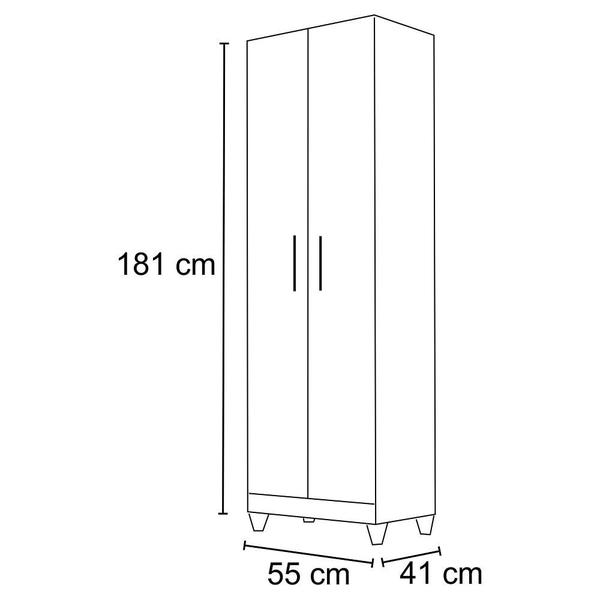 Imagem de Kit 2 Armários Organizador Multiuso Íris 2 Portas Castanho Wood - Moval