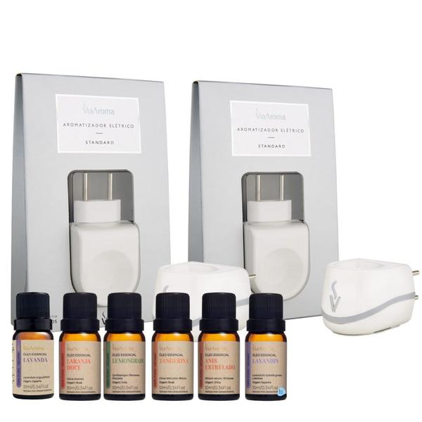 Imagem de Kit 2 Aromatizador Difusor Elétrico Standard e 6 Óleo Essencial Via Aroma