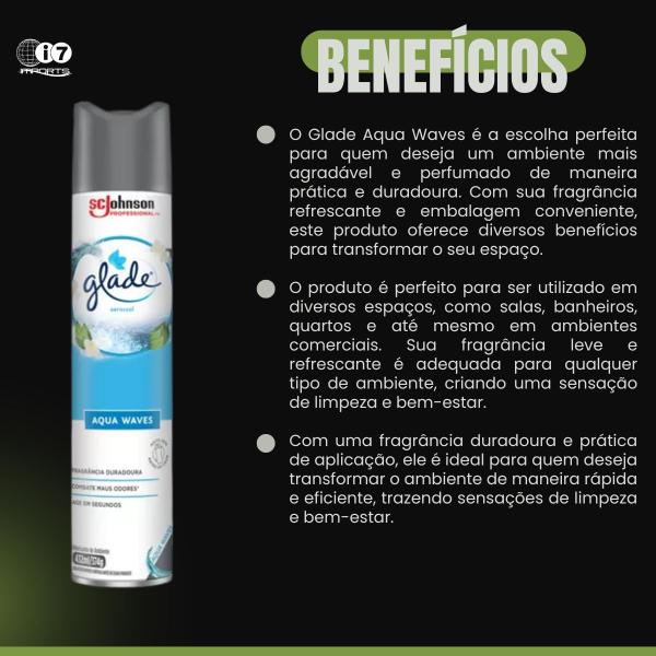 Imagem de Kit 2 Aromatizante Glade Aqua Waves 432ml 374g