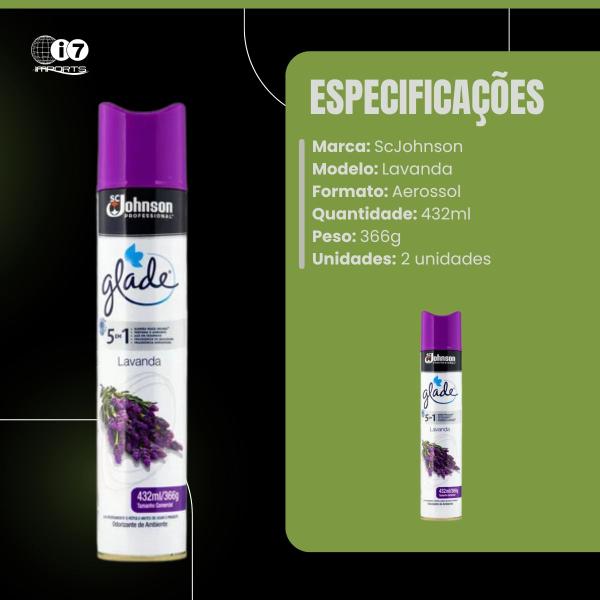 Imagem de Kit 2 Aromatizante Glade Professional Lavanda 432ml 366g