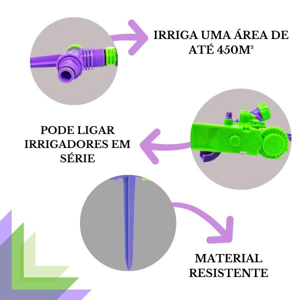 Imagem de Kit 2 Aspersores Setoriais Irrigador Jardim Tipo Espeto Horta Canteiro Palisad Plantação Irrigação