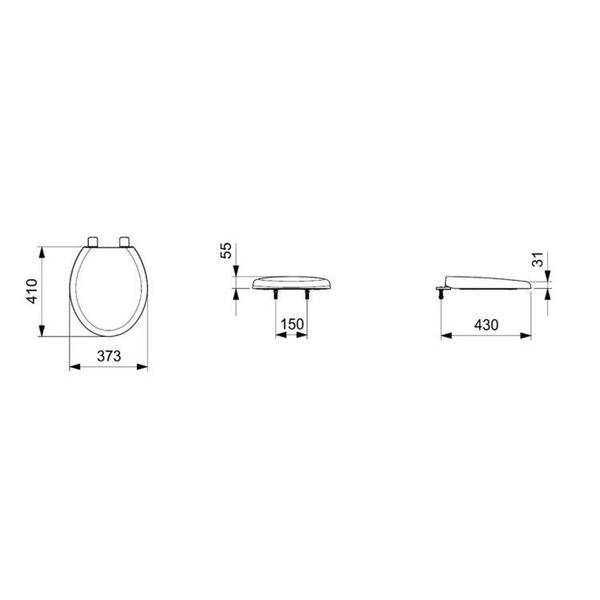 Imagem de Kit 2 Assentos Original Universal Multimarcas Roca Cinza Platina