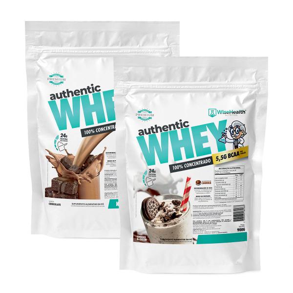 Imagem de Kit 2 Authentic Whey 900g Chocolate + Cookies e Cream - Wise