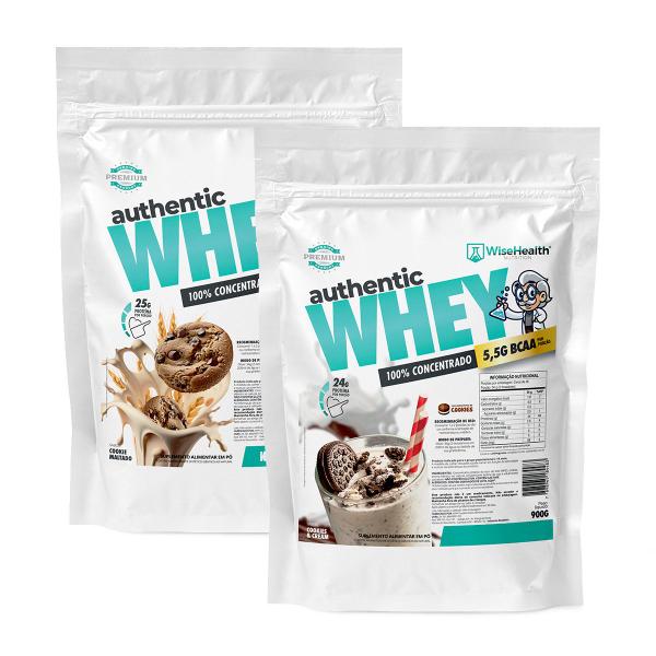 Imagem de Kit 2 Authentic Whey 900g Cookie Maltado + Cookies e Cream