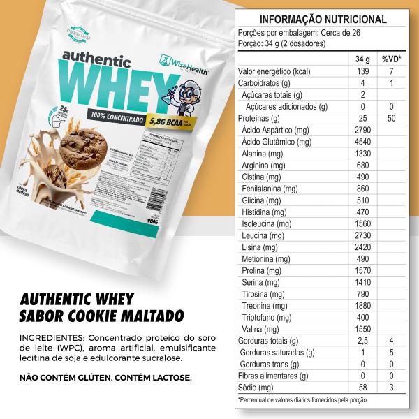 Imagem de Kit 2 Authentic Whey 900g Cookie Maltado + Cookies e Cream