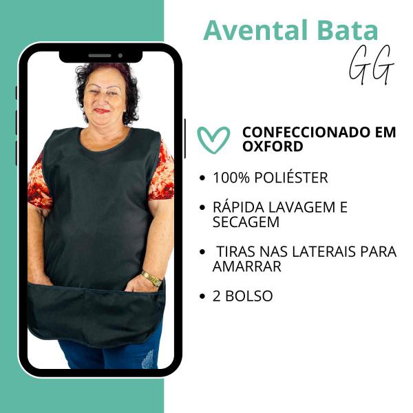 Imagem de Kit 2 Avental Bata Gg Plus Frente E Costas Jaleco Grande