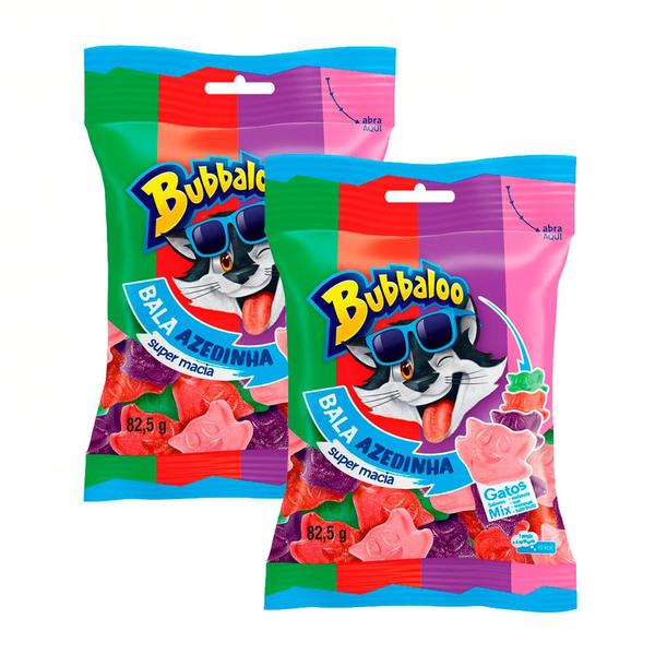 Kit 2 Bala Bubbaloo Gatos Azedinha Mix Sortidas 82,5g Imagem de Kit 2 Bala Bubbaloo Gatos Azedinha Mix Sortidas 82,5g