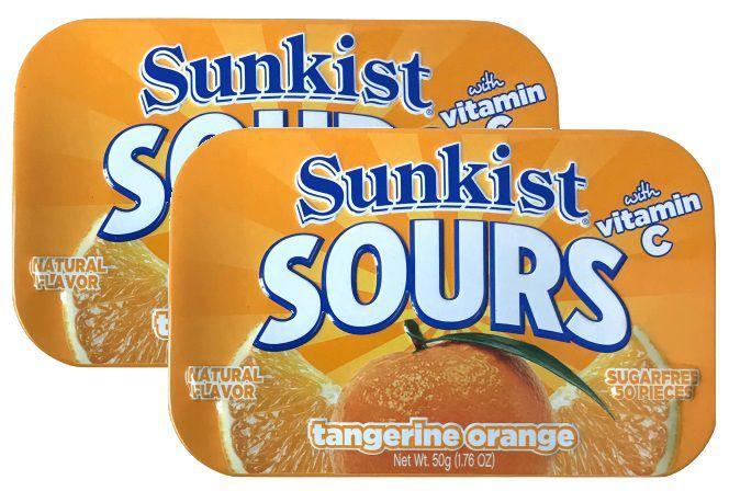 Imagem de kit 2 Bala Sunkist Sours Tangerine Orange Big Sky Lata 50g